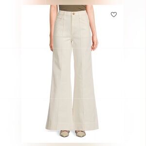 LIKE NWOT Rag & Bone Ecru Wide-leg Seamed Jeans